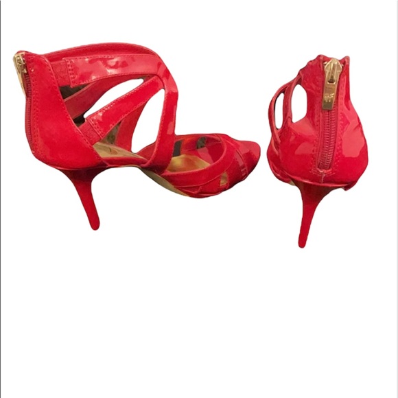 Sexy Marc Fisher Red strappy Stiletto Heeled heels - Picture 3 of 3